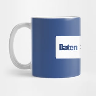 Daten sind besser als Meinung (Data > Opinion,  German, Blue) Mug